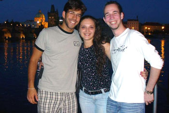 Students by Charles Bridge at night Students by Charles Bridge at night